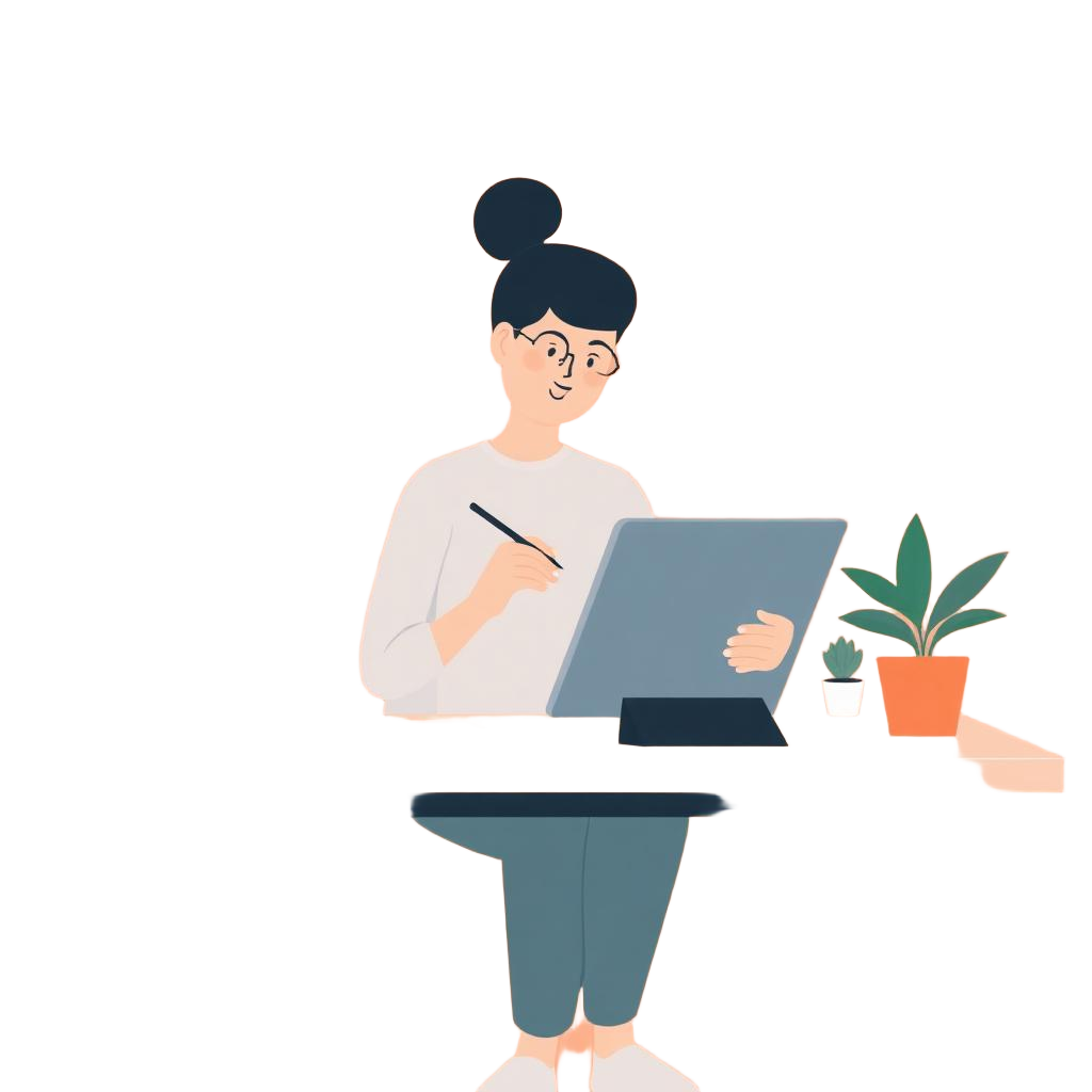 Designer crafting visuals